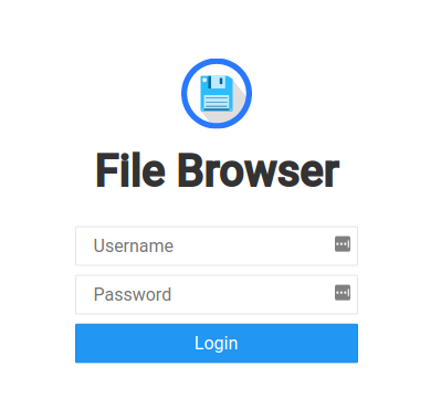 The FileBrowser login screen